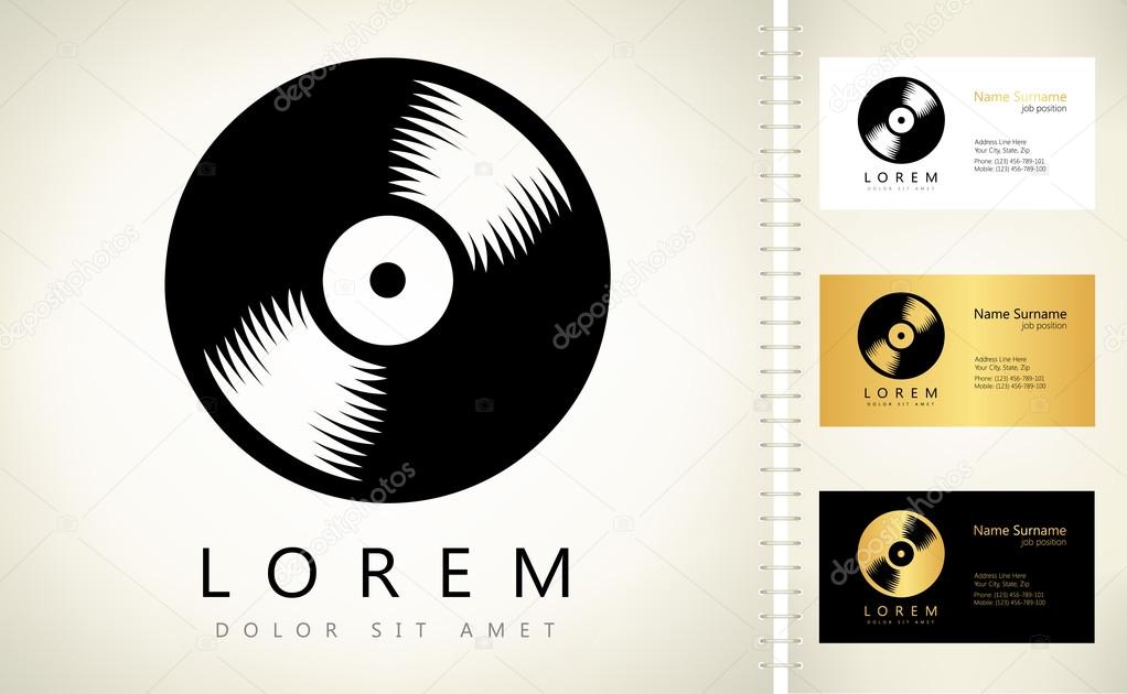 Vinyl record logo. Vector graphic design elements for company logo.