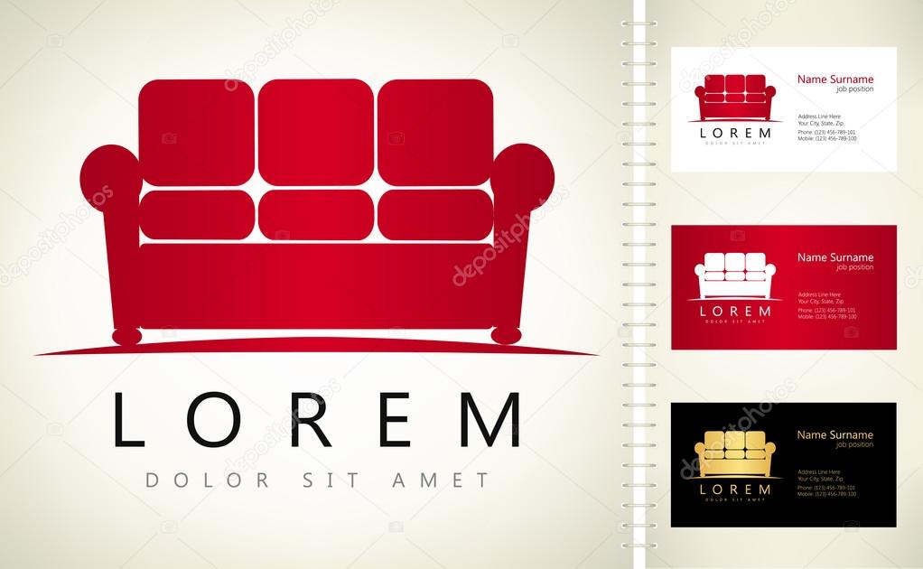 Furniture Sofa vector. Vector graphic design elements for company logo.