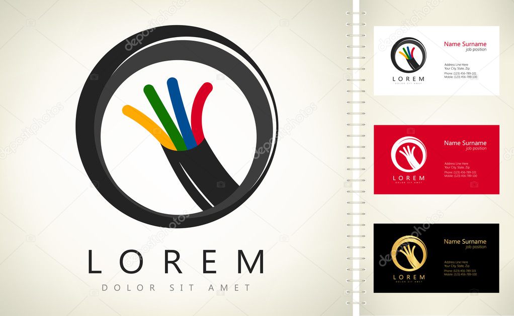 Cable, wires, wiring logo