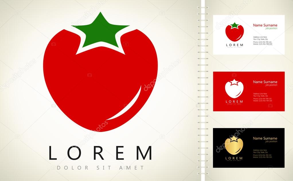 Tomato logo vector. Vector graphic design elements for company logo.