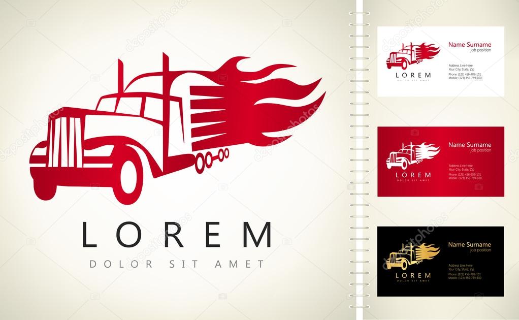 Truck logo vector. Vector graphic design elements for company logo.