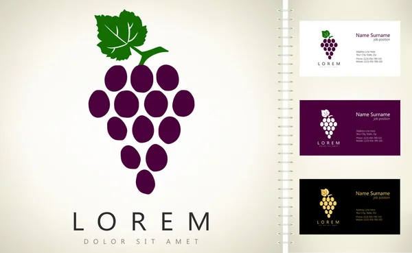 Logotipo do vetor de uvas —  Vetores de Stock