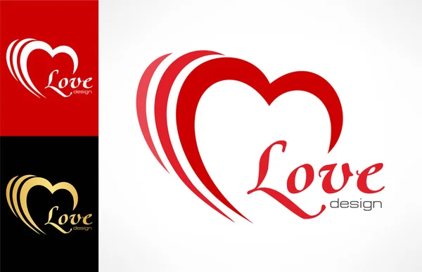 Vector Logotipo Del Corazón Diseño Forma Corazón Símbolo Del Amor — Vector de stock