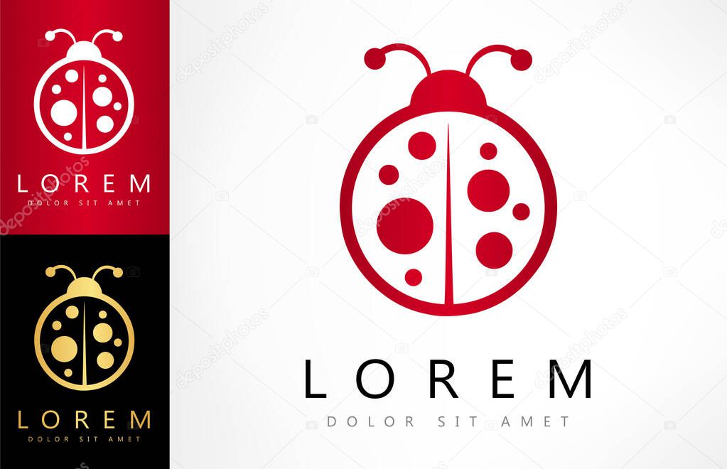 Ladybug logo vector. Insect design.