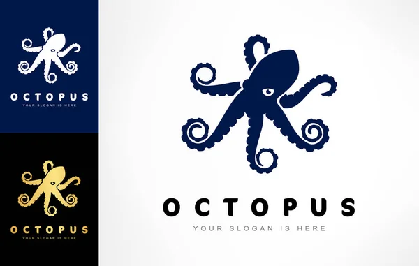 Design Vetor Logotipo Octopus — Vetor de Stock