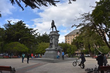 Punta Arenas, Şili thw kasabasında Ferdinand Magellan anıt