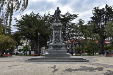 Punta Arenas, Şili thw kasabasında Ferdinand Magellan anıt