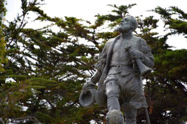 Memorial to Ferdinand Magellan in thw town of Punta Arenas, Chile clipart