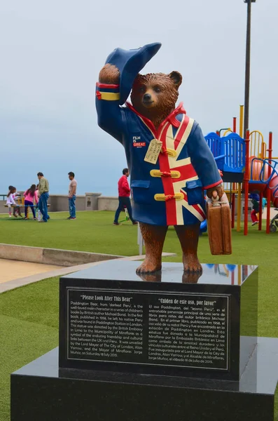 Estatua Oso Paddington Parque Salazar Miraflores Lima Perú — Foto de Stock