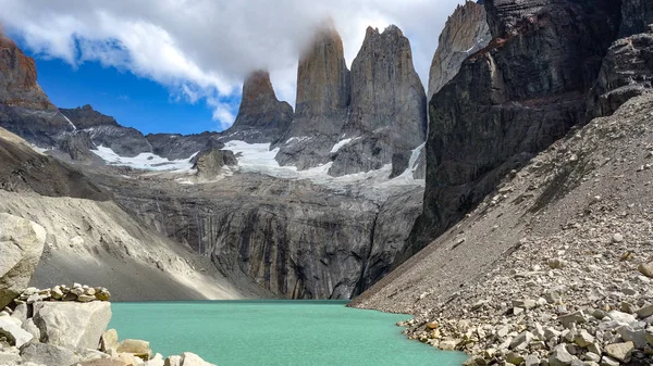 Base Las Torres Parque Nacional Torres Del Paine Patagonia Chilena — Foto de Stock