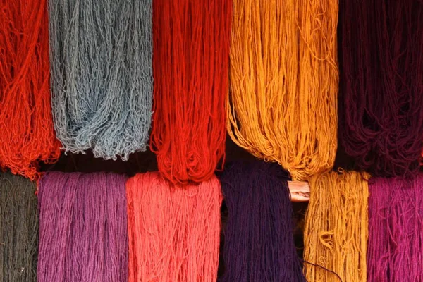 Colorants Indigènes Utilisés Pour Les Textiles Traditionnels Dans Les Andes — Photo