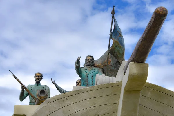 Févr 2018 Goleta Ancud Schooner Monument Fountain Punta Arenas Chili — Photo