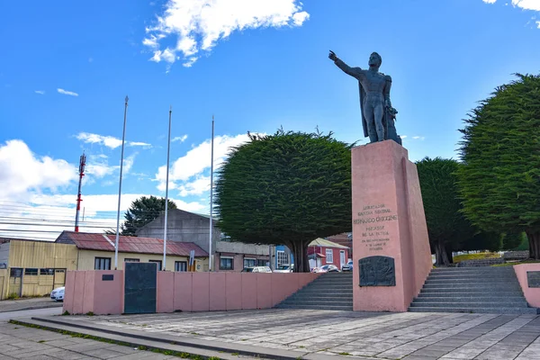 Fev 2018 Estátua Para Comemorar Libertador Bernardo Higgins Cidade Punta — Fotografia de Stock