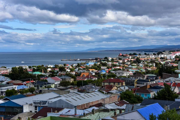 Feb 2018 Vista Panorámica Punta Arenas Estrecho Magallanes Patagonia Chile — Foto de Stock