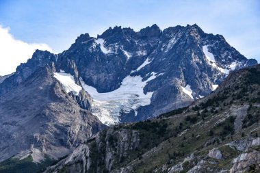 Dağ doruklarına Cordon Olguin, Torres del Paine Milli Parkı, Patagonia, Şili