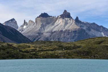 Lake Pehoe ve Los Cuernos (korno), Milli Parkı Torres del Paine, Şili