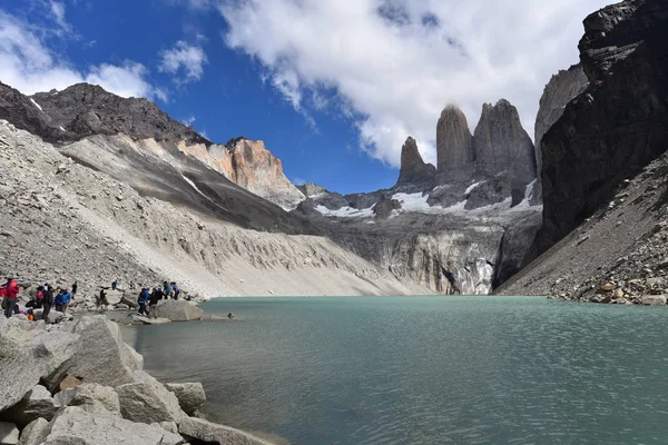 Základna Věže Základní Las Torres Torres Del Paine National Park — Stock fotografie