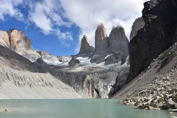 Base Las Torres Parque Nacional Torres Del Paine Patagonia Chilena —  Fotos de Stock
