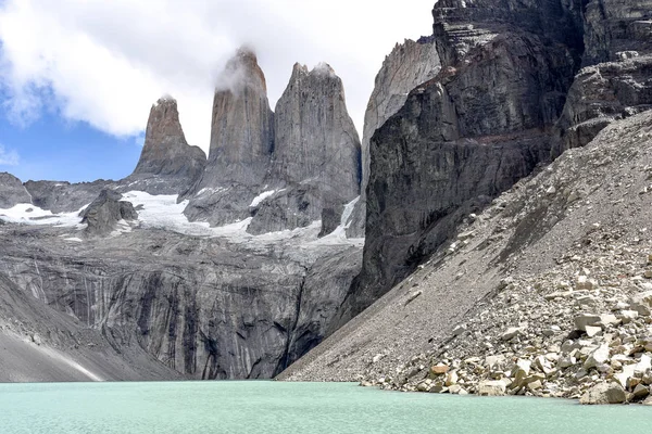 Base Las Torres Parque Nacional Torres Del Paine Patagonia Chilena —  Fotos de Stock