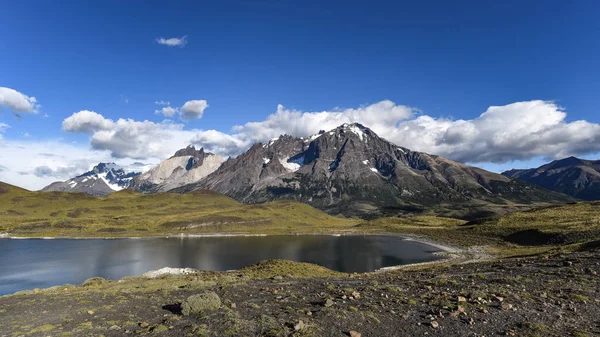 Panoramatický Pohled Los Cuernos Lago Nordenskjold Torres Del Paine National — Stock fotografie