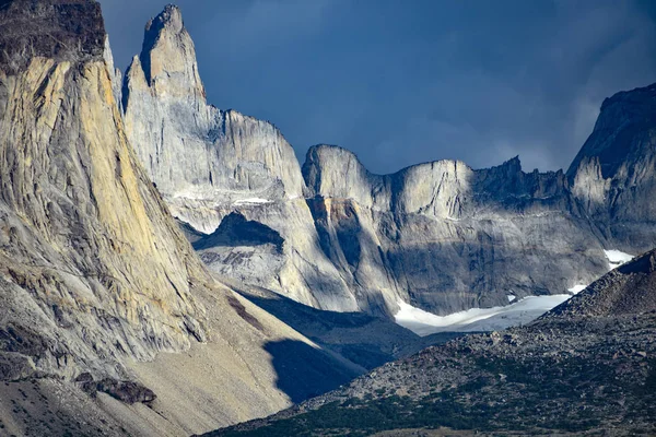 Δραματική Βουνοκορφές Στο Torres Del Paine Εθνικό Πάρκο Παταγονία Της — Φωτογραφία Αρχείου