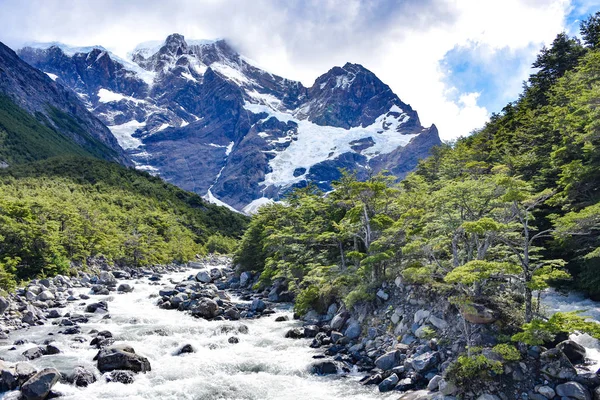 Rio Del Frances Camping Italiano Torres Del Paine National Park — Stockfoto