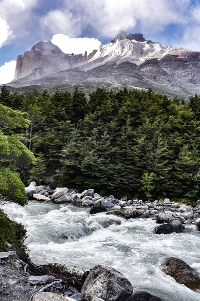 Rio Del Frances Campo Italiano Parque Nacional Torres Del Paine — Fotografia de Stock