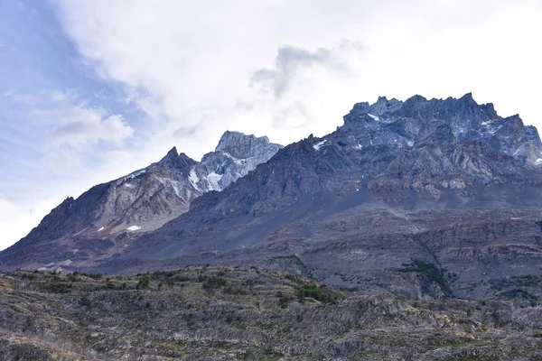 Horské Vrcholy Cordon Olguin Torres Del Paine National Park Patagonie — Stock fotografie