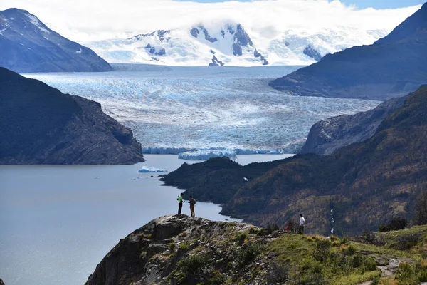 Gölü Gri Gri Glaciar Güney Patagonya Buz Alanı Torres Del — Stok fotoğraf