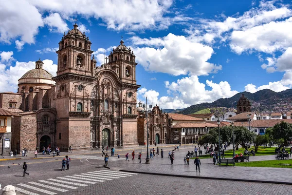 March 2018 Cusco Peru Plaza Armas Church Society Jesus Iglesia — Stock Photo, Image