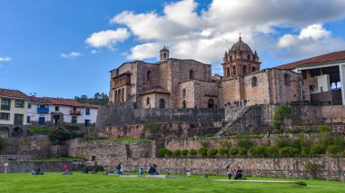 Cusco, Peru - April 1, 2018: Qorikancha ruins and convent of Santo Domingo clipart