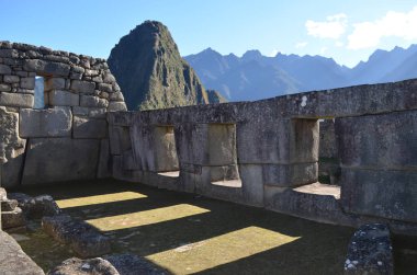 Üç pencere, Machu Picchu arkeolojik sit Tapınağı. Cusco, Peru