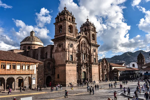 Marzo 2018 Cusco Perú Plaza Armas Iglesia Compañía Jesús Iglesia — Foto de Stock