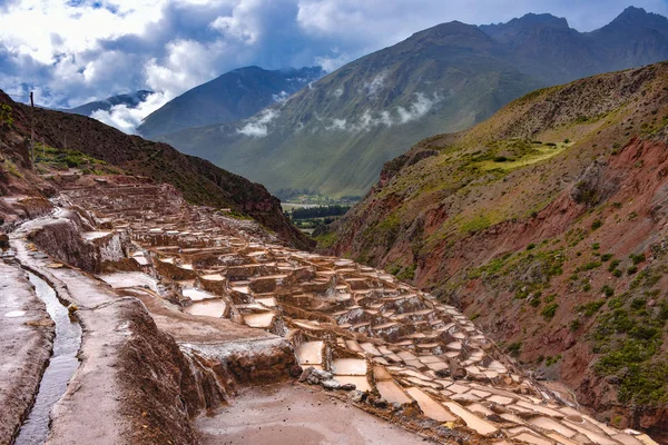 Salinas Maras Minas Sal Artificiales Valle Sagrado Cerca Cusco Perú — Foto de Stock