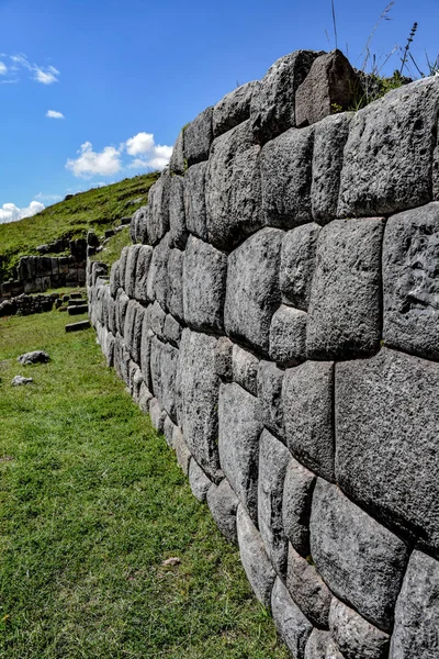 Murallas Piedra Inca Sitio Arqueológico Sacsayhuaman Cusco Cuzco Perú — Foto de Stock