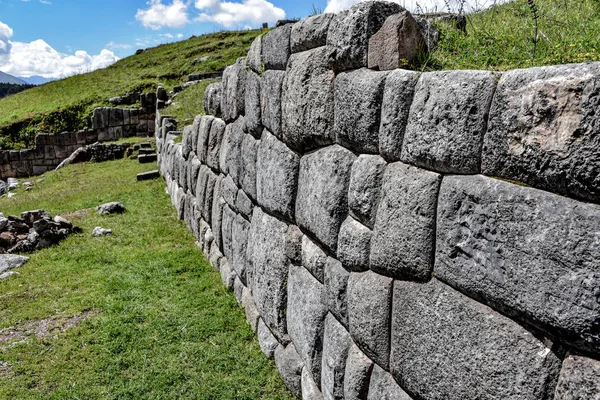 Murallas Piedra Inca Sitio Arqueológico Sacsayhuaman Cusco Cuzco Perú — Foto de Stock