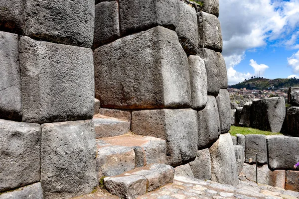 Murallas Piedra Inca Sitio Arqueológico Sacsayhuaman Cusco Cuzco Perú — Foto de Stock