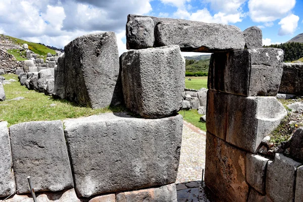 Paredes Pedra Inca Sítio Arqueológico Sacsayhuaman Cusco Cuzco Peru — Fotografia de Stock