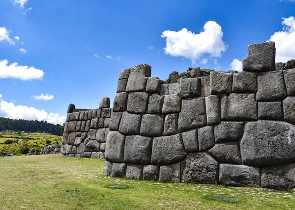 Murallas Piedra Inca Sitio Arqueológico Sacsayhuaman Cusco Cuzco Perú — Foto de Stock