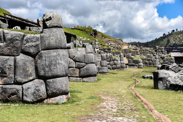 Inca Stenmurar Sacsayhuaman Arkeologiska Platsen Cusco Cusco Peru — Stockfoto