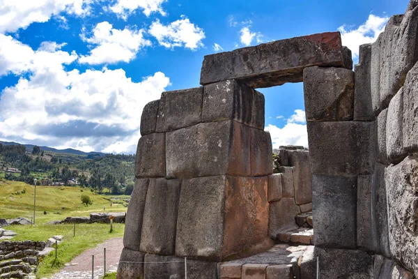 Murallas Piedra Inca Sitio Arqueológico Sacsayhuaman Cusco Cuzco Perú — Foto de Stock