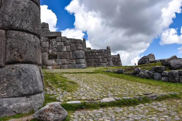 Murallas Piedra Inca Sitio Arqueológico Sacsayhuaman Cusco Cuzco Perú — Foto de Stock