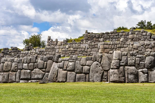 Murallas Piedra Inca Sitio Arqueológico Sacsayhuaman Cusco Cuzco Perú — Foto de Stock