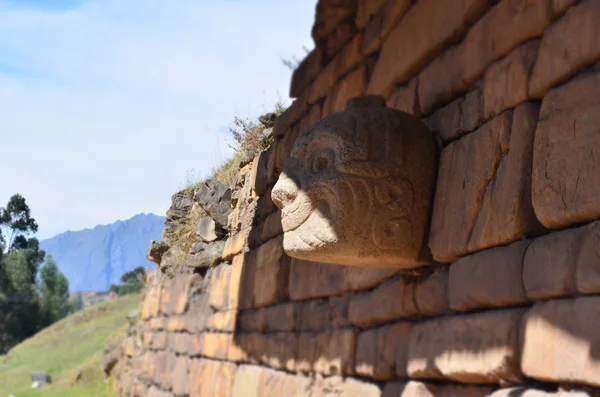 Wpust Przesuwny Głowy Chavin Huántar Prowincja Ancash Peru — Zdjęcie stockowe