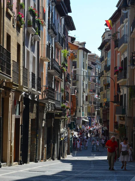 Coloridos Edificios Balcones Las Calles Pamplona España País Vasco — Foto de Stock