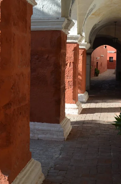 Фарбою Стіни Дверних Прорізів Монастир Санта Каталіна Арекіпа Перу — стокове фото