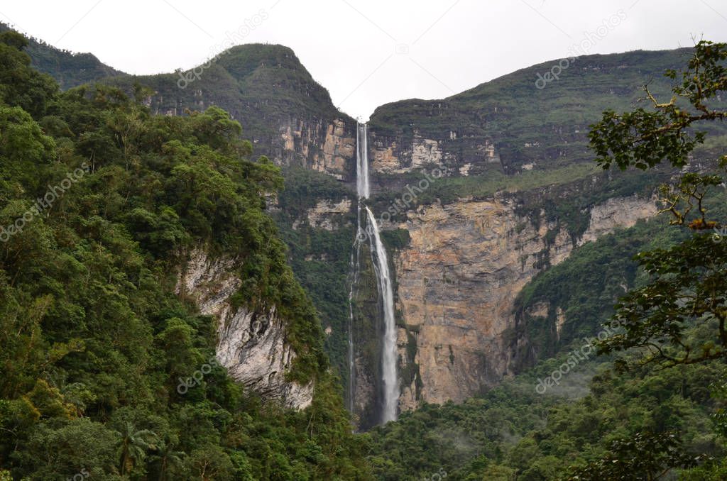 Gocta waterfall, 771m high. Chachapoyas, Amazonas, Peru