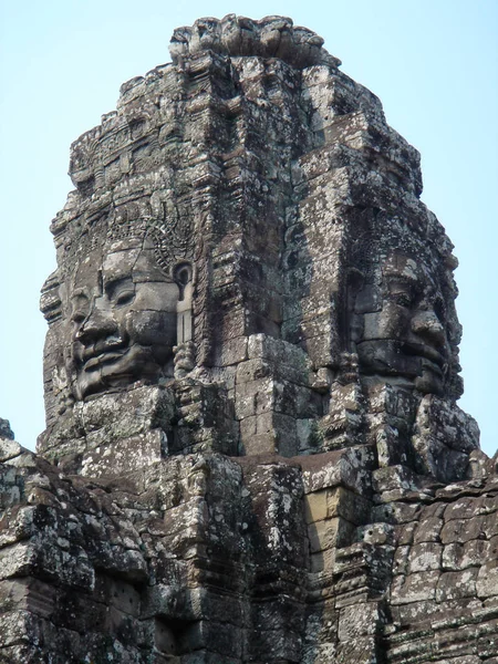 Volti Del Tempio Bayon Nel Complesso Angkor Wat Siem Reap — Foto Stock