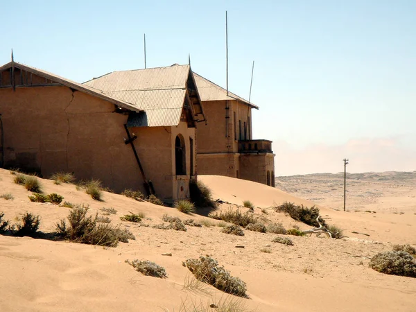 Opuszczone Budynki Diamond Miasto Górnicze Kolmanskop Namibia — Zdjęcie stockowe