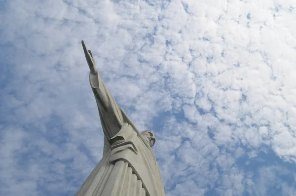 Statuę Chrystusa Zbawiciela, na góry Corcovado, Rio de Janeiro, Brazylia — Zdjęcie stockowe